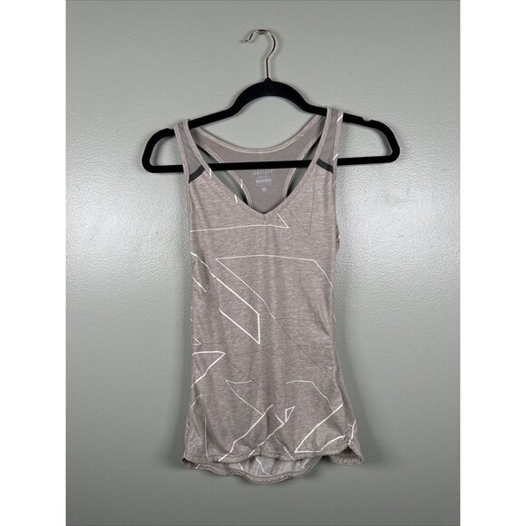Nike Womens‎ Tank Top Dri Fit Gray Abstract Zipper Back Pocket Size Small - Picture 1 of 9